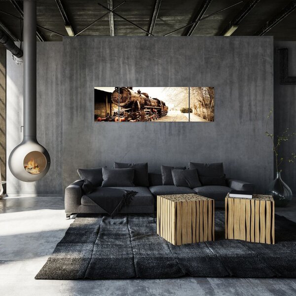 Obraz - Zabytkowa lokomotywa (170x50 cm)