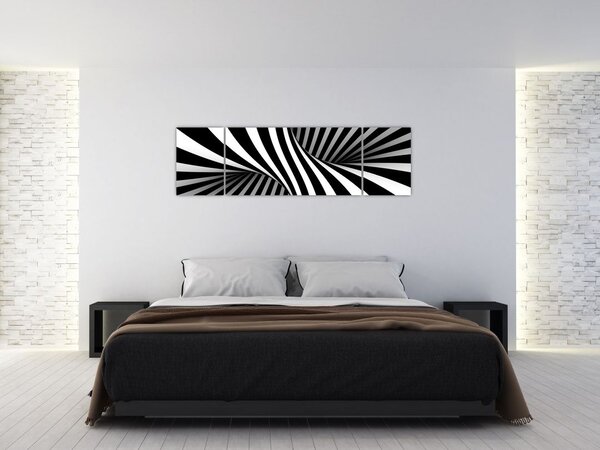 Abstrakcyjny obraz z paskami zebry (170x50 cm)