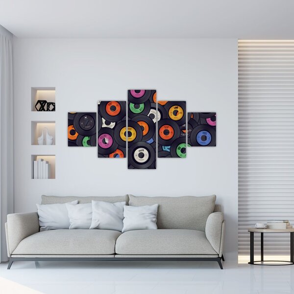 Obraz - Muzyczne płyty gramofonowe (125x70 cm)