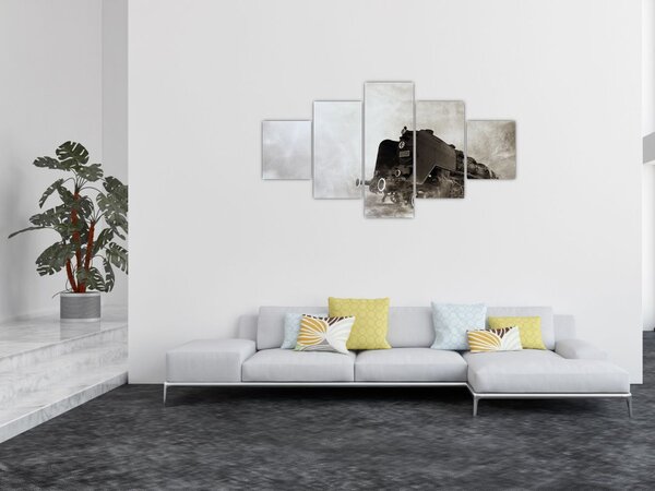 Obraz - Pociąg we mgle (125x70 cm)