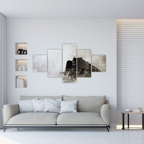 Obraz - Pociąg we mgle (125x70 cm)