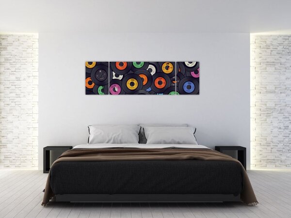 Obraz - Muzyczne płyty gramofonowe (170x50 cm)