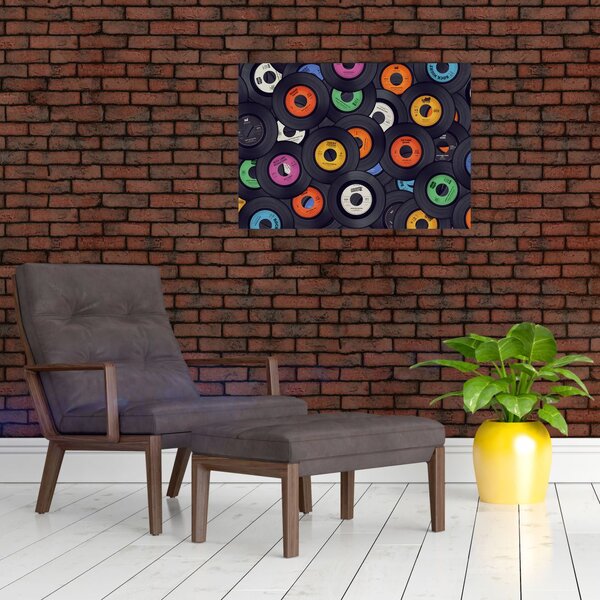 Obraz - Muzyczne płyty gramofonowe (70x50 cm)