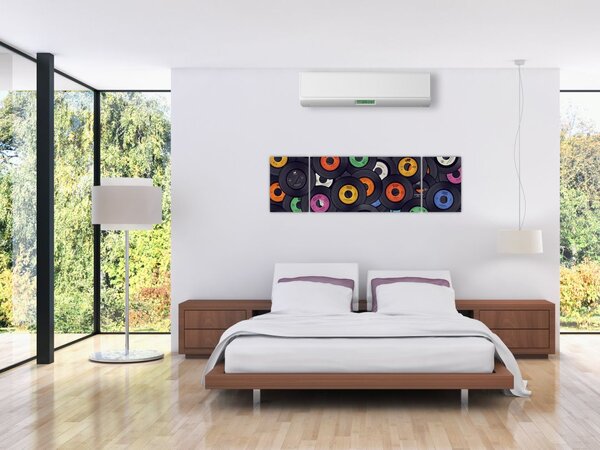 Obraz - Muzyczne płyty gramofonowe (170x50 cm)