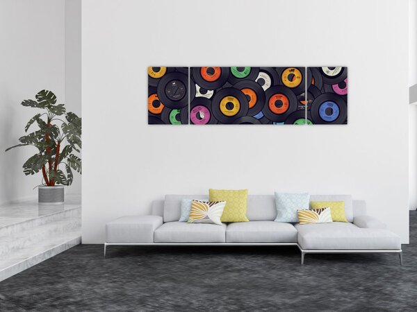 Obraz - Muzyczne płyty gramofonowe (170x50 cm)