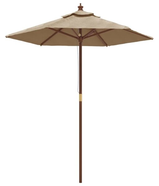 Parasol ogrodowy na drewnianym słupku, taupe, 196x231 cm