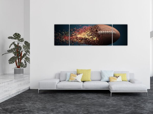 Obraz - Piłka do rugby w akcji (170x50 cm)