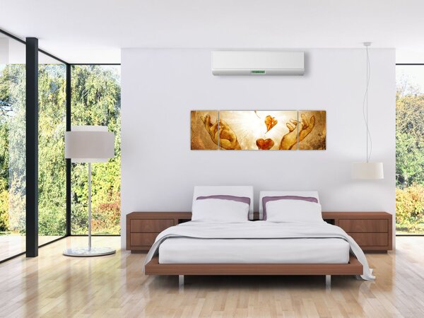 Obraz - Malowanie rąk pełnych miłości (170x50 cm)