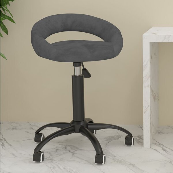 Obrotowe krzesło biurowe, ciemnoszare, tapicerowane aksamitem