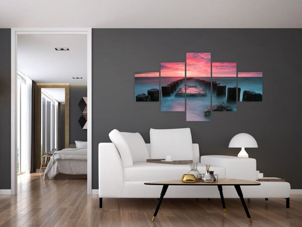 Obraz - Skały w morzu (125x70 cm)