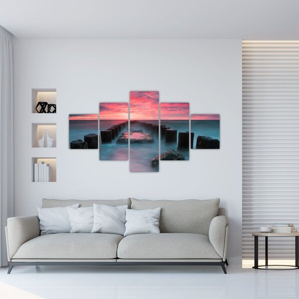 Obraz - Skały w morzu (125x70 cm)