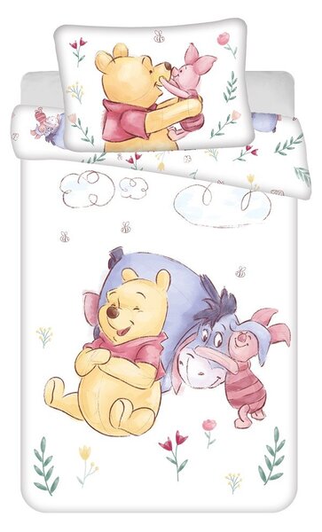 Bawełniana pościel dziecięca do łóżeczka 100x135 cm Winnie the Pooh "Pooh Hugs" – Jerry Fabrics