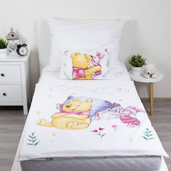 Bawełniana pościel dziecięca do łóżeczka 100x135 cm Winnie the Pooh "Pooh Hugs" – Jerry Fabrics