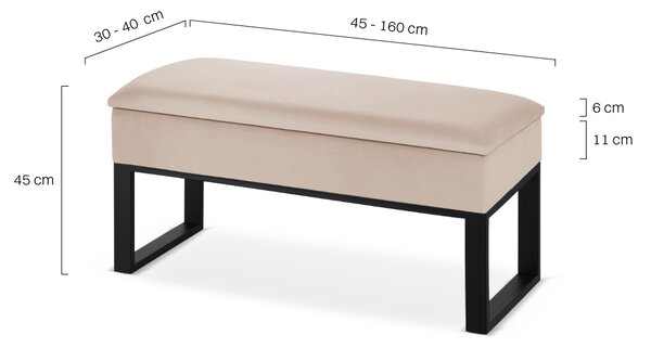Pufa ze schowkiem LOFT - Latte