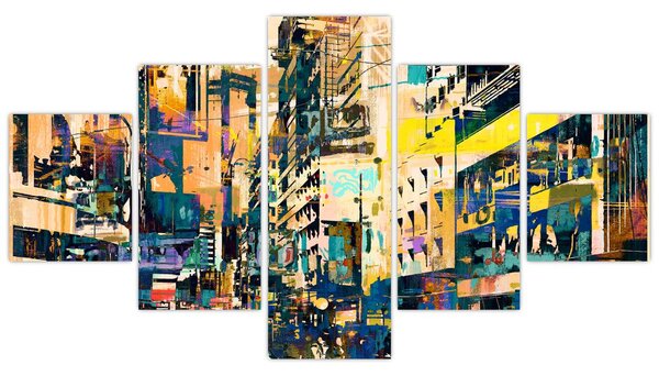 Obraz malowanej abstrakcji (125x70 cm)