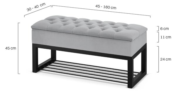 Pikowana pufa ze schowkiem LOFT - Blanca