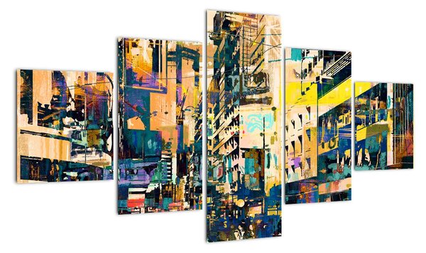 Obraz malowanej abstrakcji (125x70 cm)