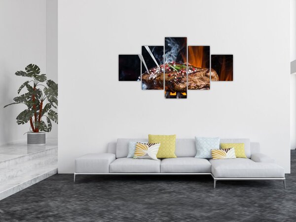 Obraz stek z grilla (125x70 cm)