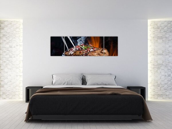 Obraz stek z grilla (170x50 cm)