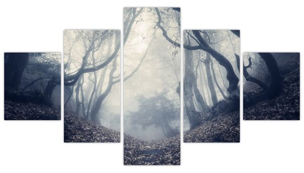 Obraz- Las we mgle (125x70 cm)