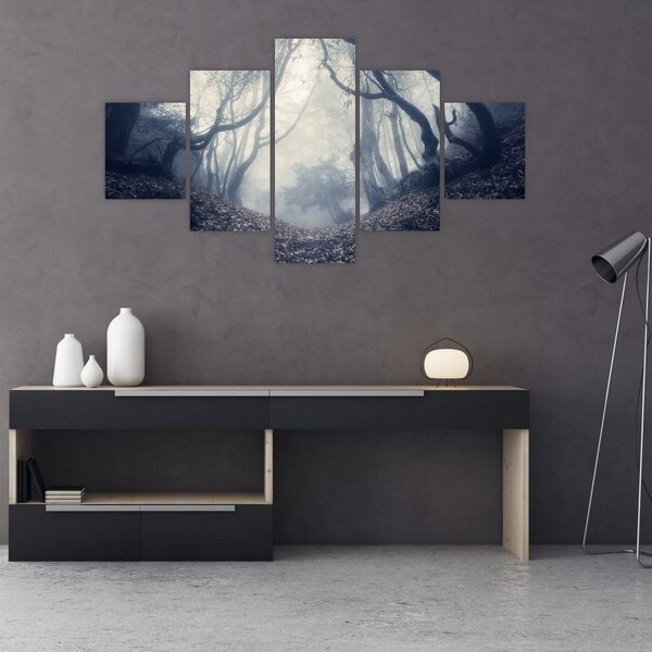 Obraz- Las we mgle (125x70 cm)
