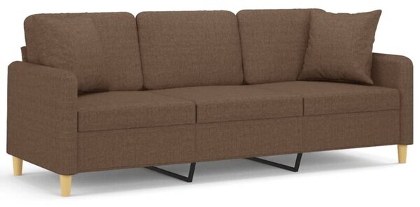 Sofa 3-osobowa z poduszkami, brÄ zowa, 180 cm, tkanina