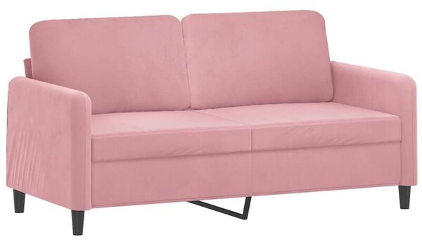 Sofa 2-osobowa, rÃ³Å¼owy, 140 cm, tapicerowana aksamitem