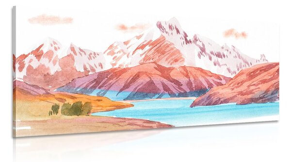 Obraz malowany krajobraz górski