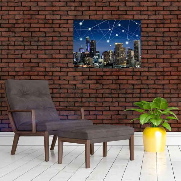 Obraz - Wielkie miasto nocą (70x50 cm)