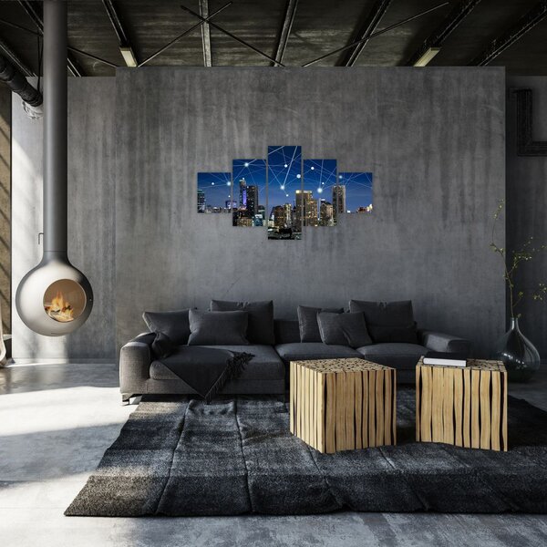 Obraz - Wielkie miasto nocą (125x70 cm)