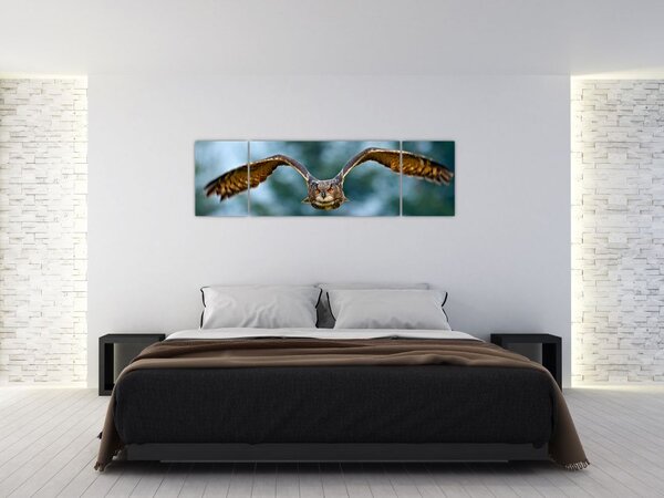 Obraz - Sowa w locie (170x50 cm)