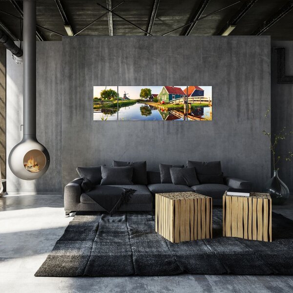 Obraz holenderskich młynów (170x50 cm)
