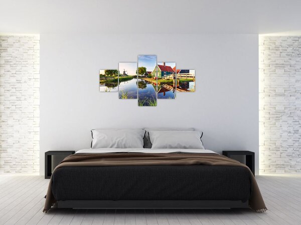 Obraz holenderskich młynów (125x70 cm)