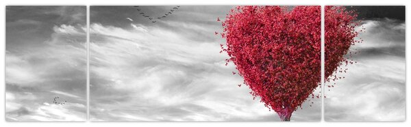 Obraz - serce z koroną drzewa (170x50 cm)
