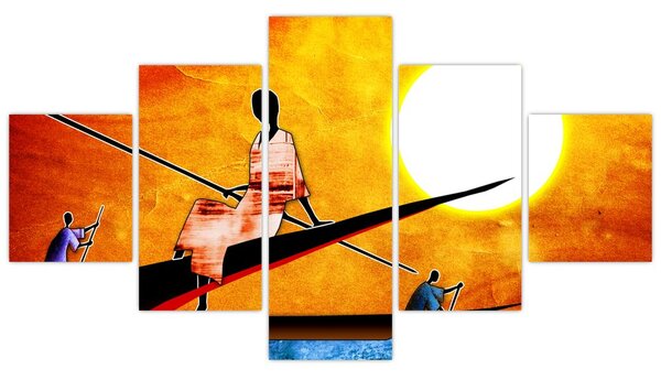 Obraz z okresu starożytnego malarstwa (125x70 cm)