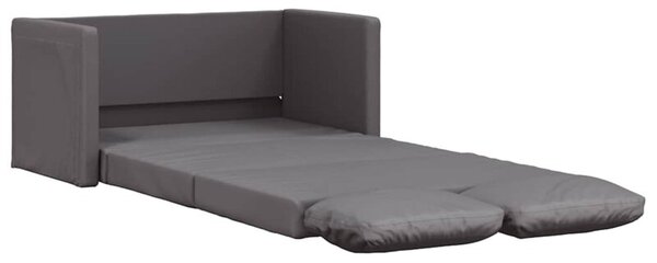 Sofa podÅogowa 2-w-1, szara, 112x174x55 cm, sztuczna skÃ³ra