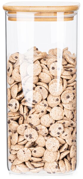 4Home Szklany pojemnik do żywności z wiekiem Bamboo, 1500 ml, 1500 ml