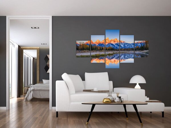 Obraz ośnieżonych szczytów górskich (125x70 cm)