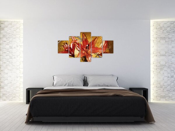 Obraz kwiatów lilii (125x70 cm)