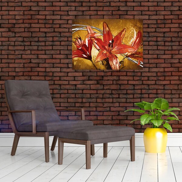 Obraz kwiatów lilii (70x50 cm)