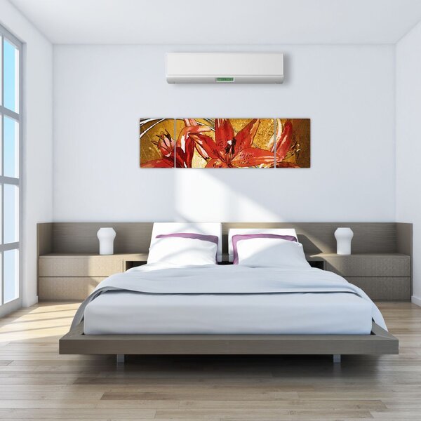 Obraz kwiatów lilii (170x50 cm)
