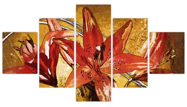 Obraz kwiatów lilii (125x70 cm)