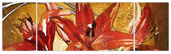 Obraz kwiatów lilii (170x50 cm)