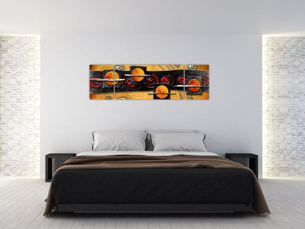 Abstrakcyjny obraz - Planety (170x50 cm)
