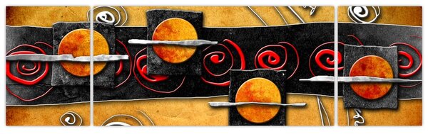 Abstrakcyjny obraz - Planety (170x50 cm)