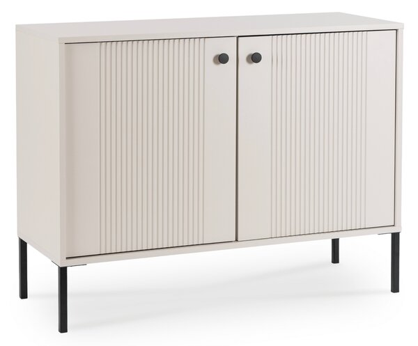 Komoda do Salonu SOFT 104 cm Kaszmir Ryflowana Dwudrzwiowa Nowoczesna