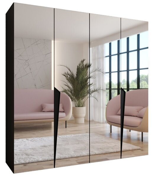 Szafa uchylna otwierana Piano 1 200 wys. 202 cm czarny + u. czarny