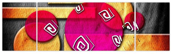 Abstrakcyjny obraz z historycznymi symbolami (170x50 cm)