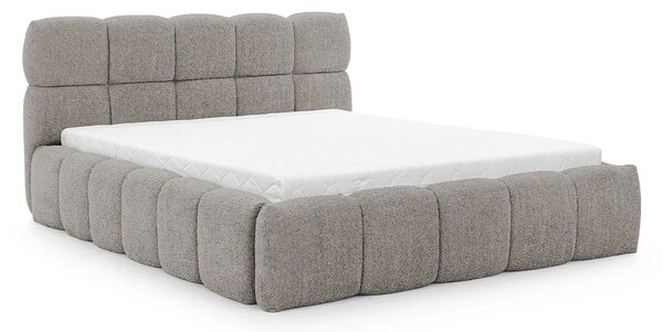 Szare nowoczesne łóżko boucle 5 rozmiarów T5-T54