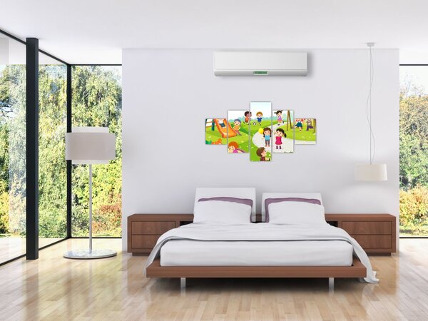 Obraz dziecięcych zabaw w piaskownicy (125x70 cm)
